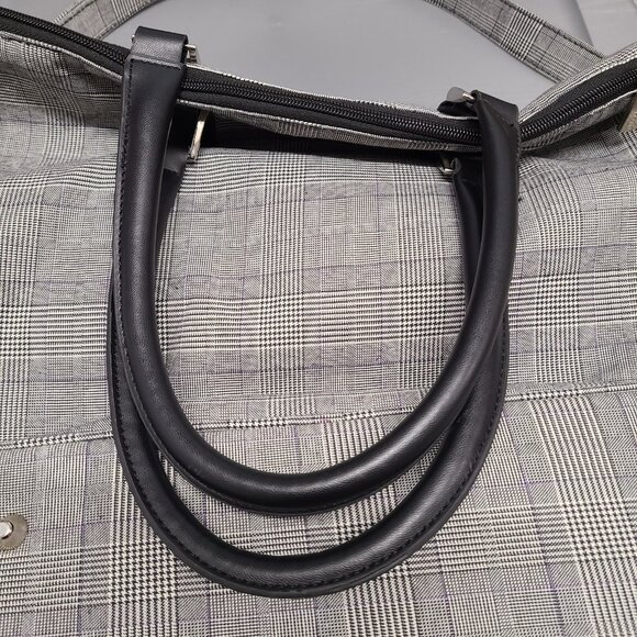 Anne Klein AK Travel Bag Glen Plaid Top Zip Overnight  Weekender Luggage - Picture 5 of 11